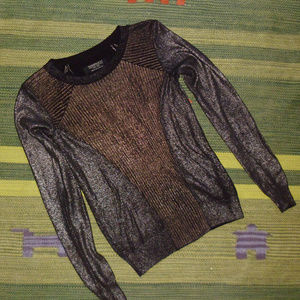 All Saints metallic sweater crew neck top US 2